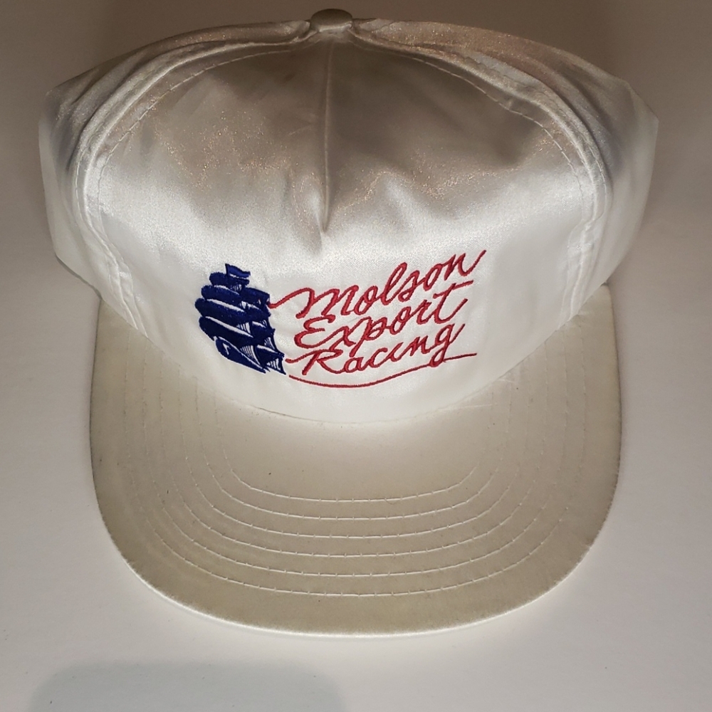 Vintage 80s Molson export racing hat Satin